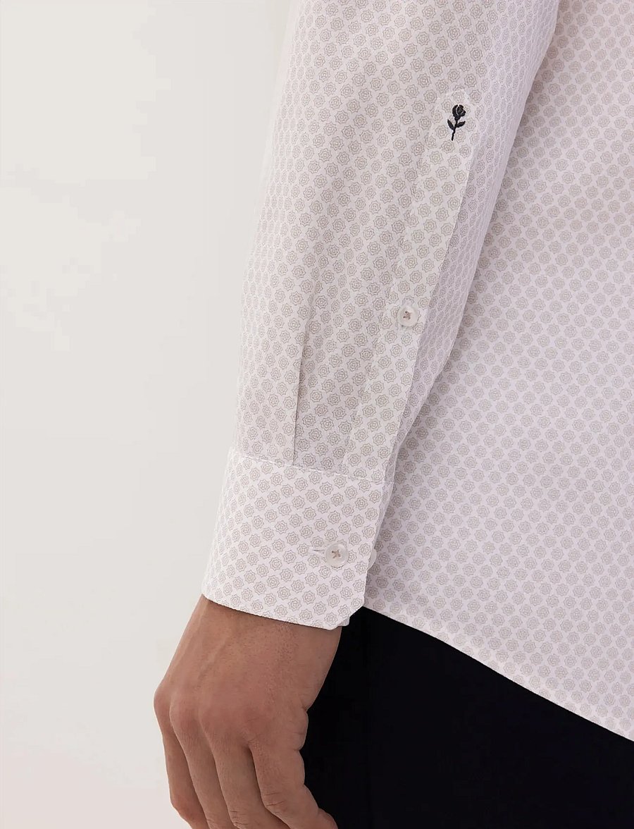 Seidensticker - Business shirt Regular - mustriga särgid - beige - 4