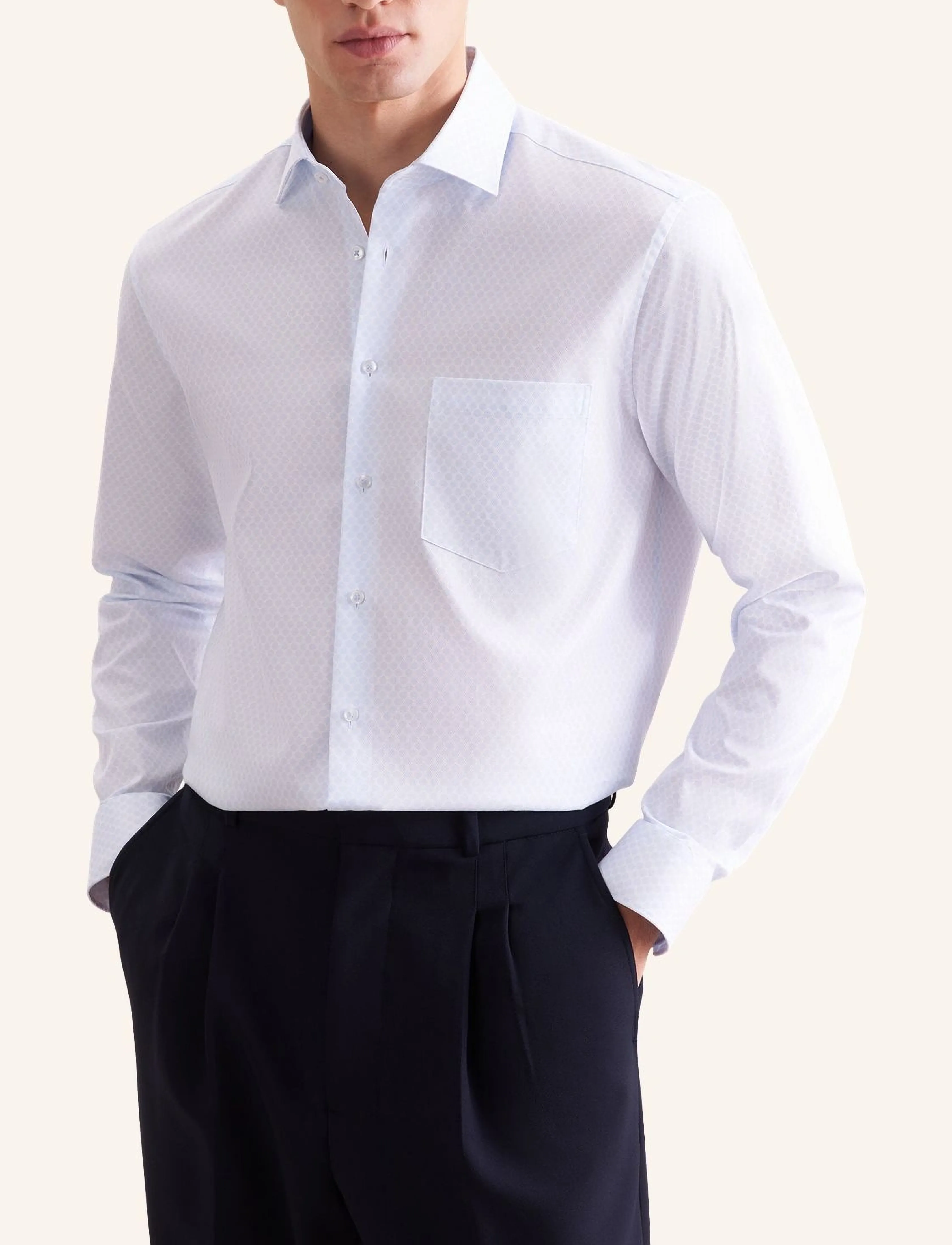 Seidensticker Business Shirt Regular, 46, Blue, Skjorter > Business Shirts, Herre