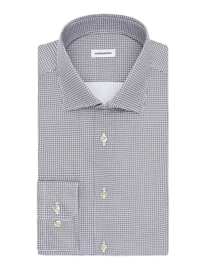 Seidensticker - New Kent 98 - mönstrade skjortor - beige - 1