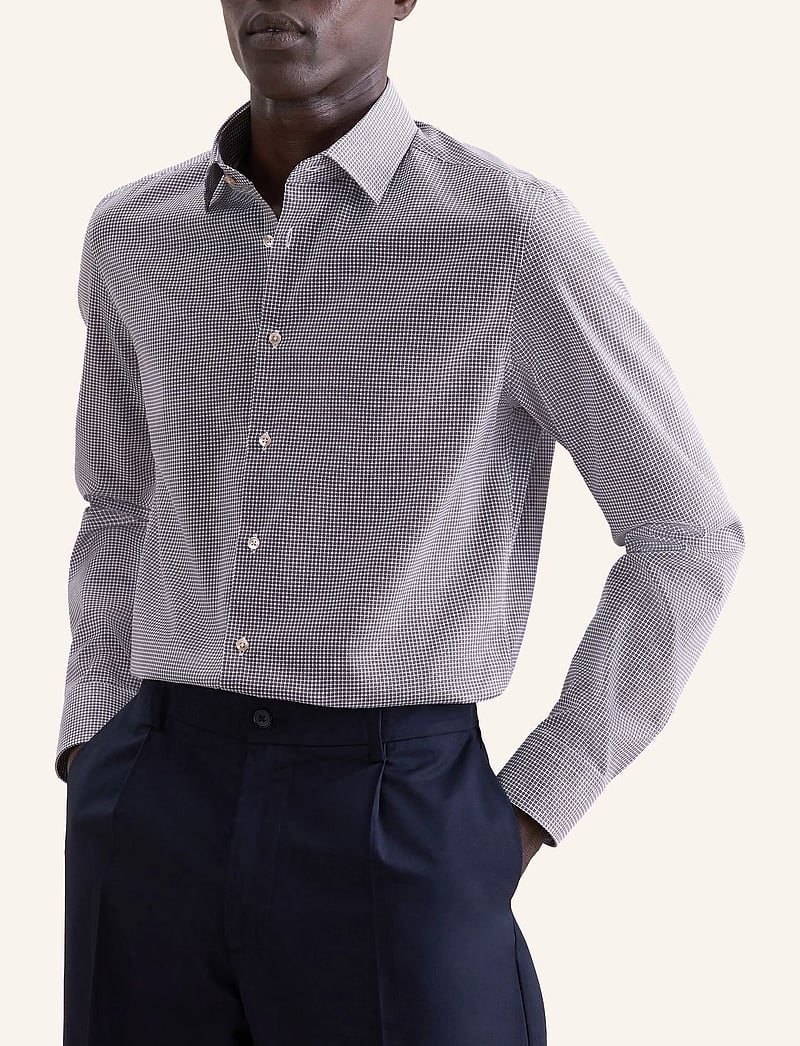 Seidensticker - New Kent 98 - mönstrade skjortor - beige - 4