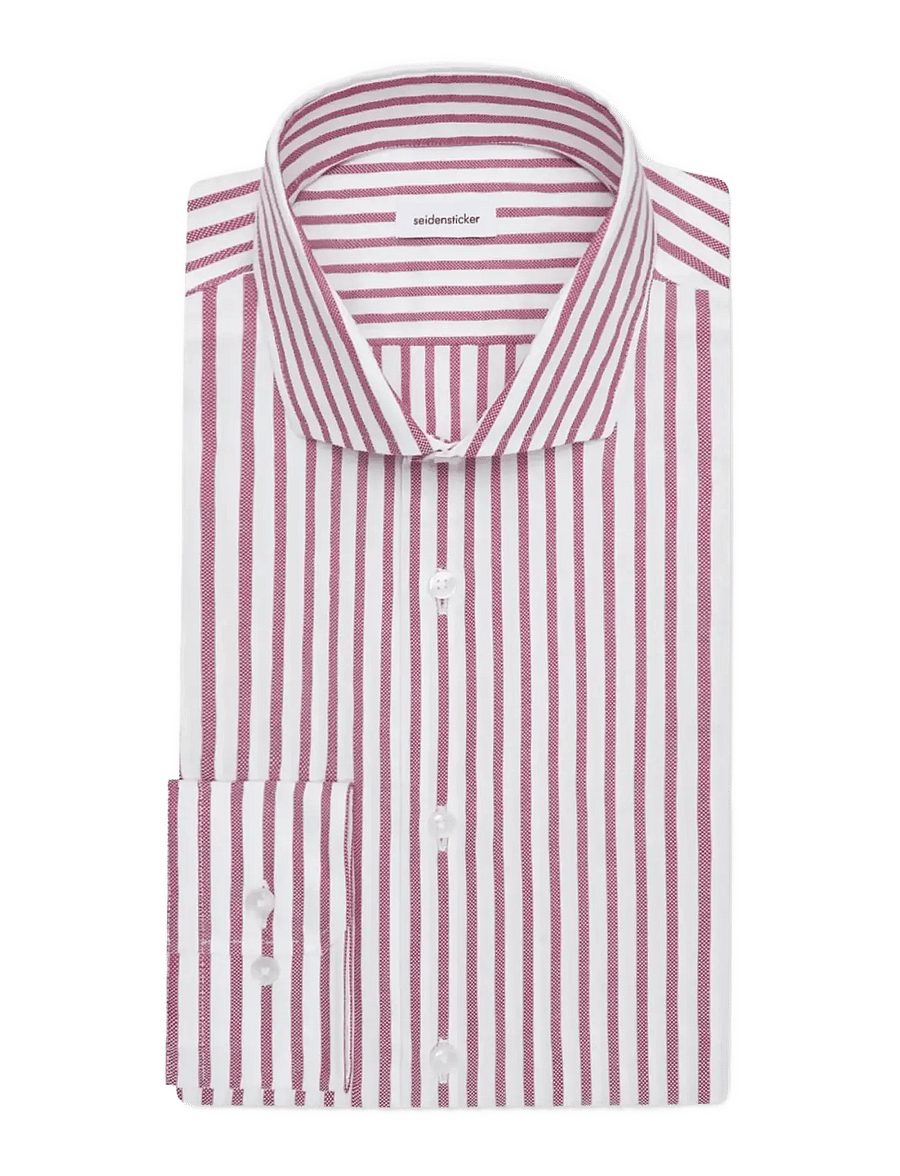 Seidensticker - Business shirt Slim - randiga skjortor - berry - 2