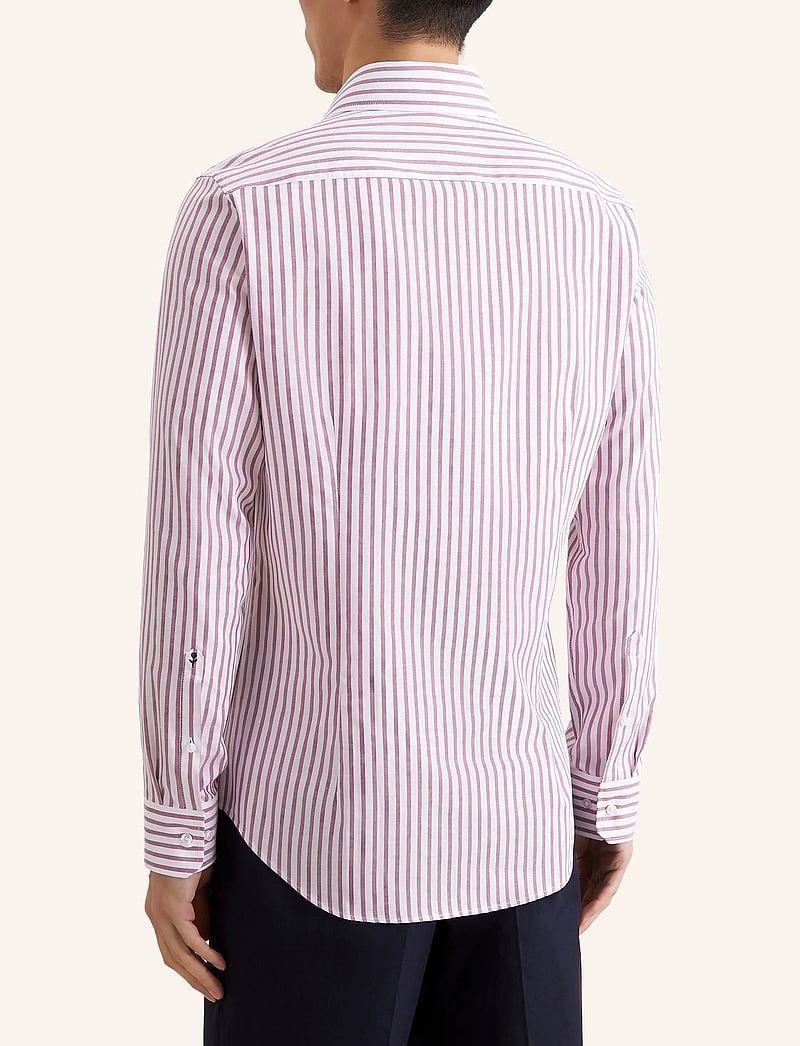 Seidensticker - Spread Kent 98 - randiga skjortor - berry - 3