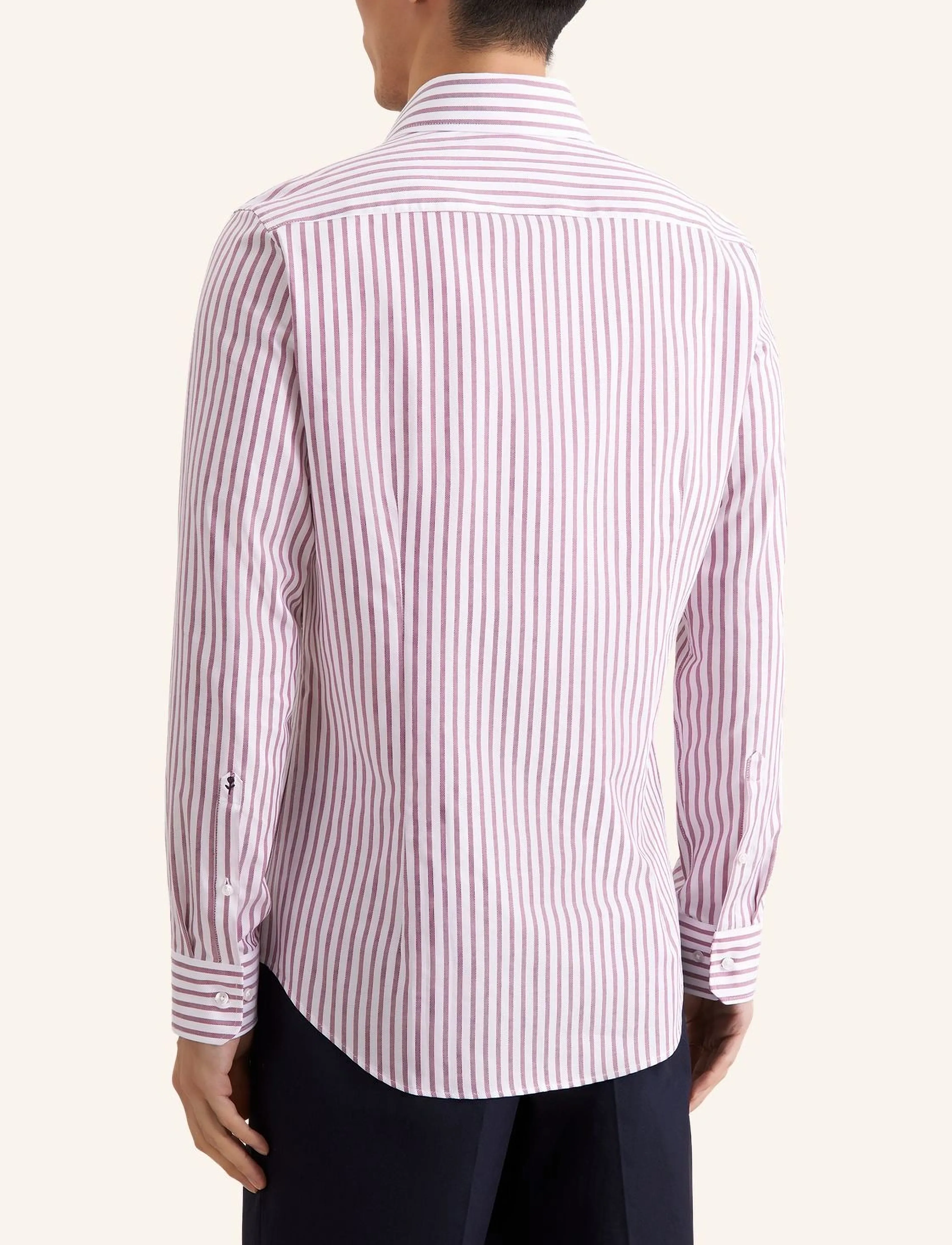 Seidensticker - Business shirt Slim - randiga skjortor - berry - 3
