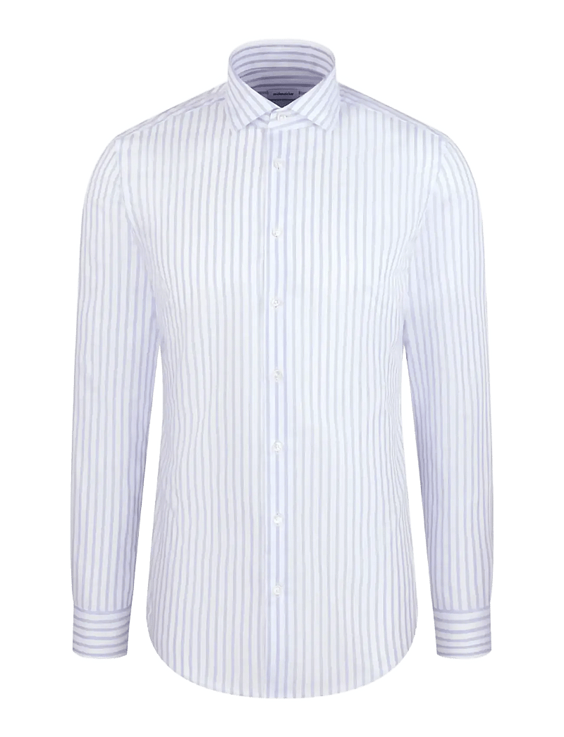 Seidensticker - Spread Kent 98 - stribede skjorter - light blue - 1