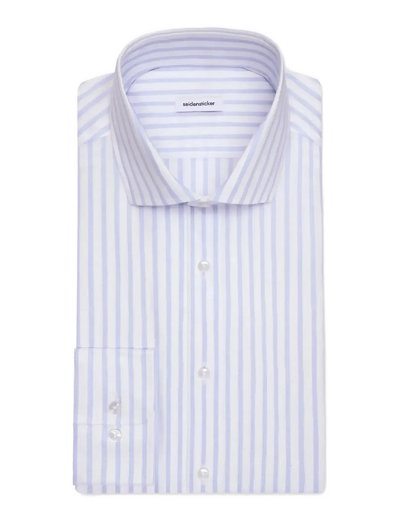Seidensticker - Spread Kent 98 - stribede skjorter - light blue - 2