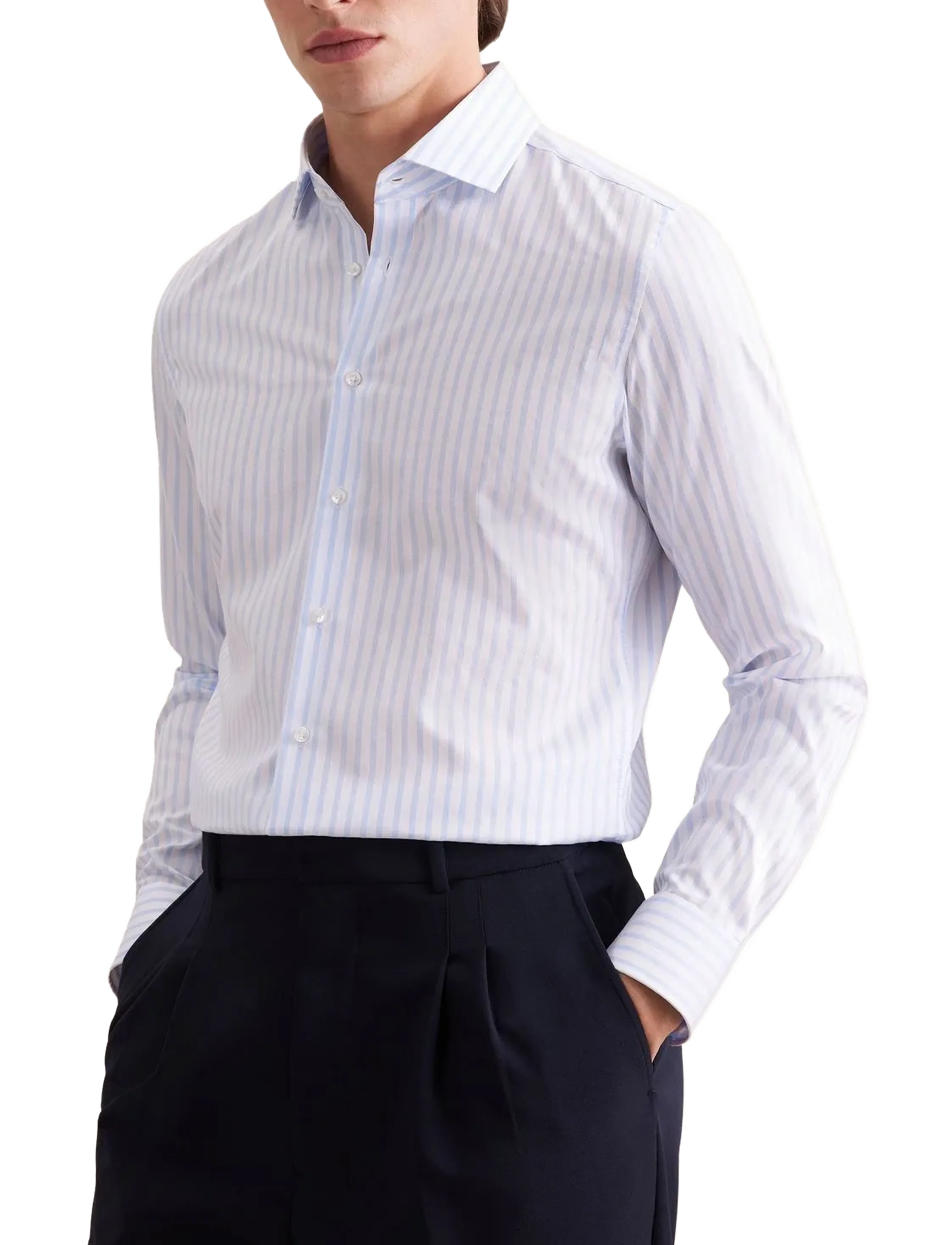 Seidensticker Spread Kent 98 - Stribede skjorter - LIGHT BLUE / blue