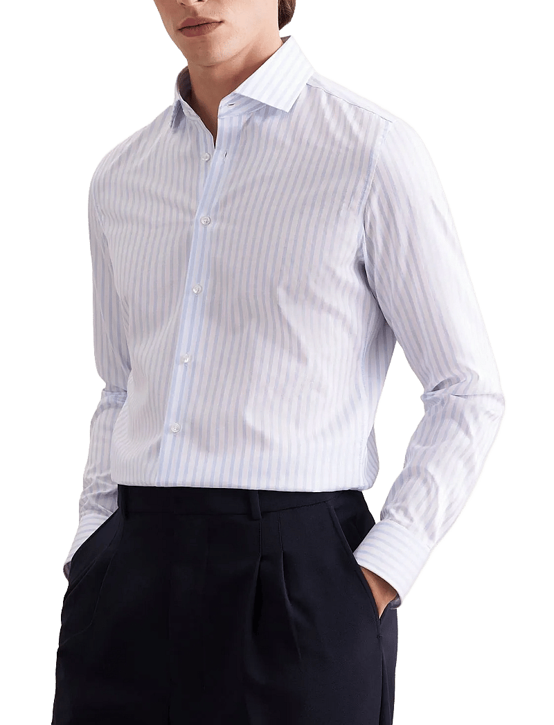 Seidensticker - Spread Kent 98 - stribede skjorter - light blue - 0