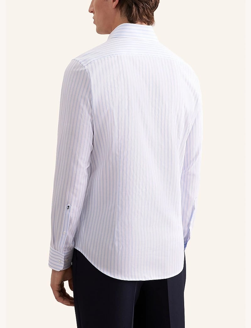 Seidensticker - Spread Kent 98 - stribede skjorter - light blue - 3