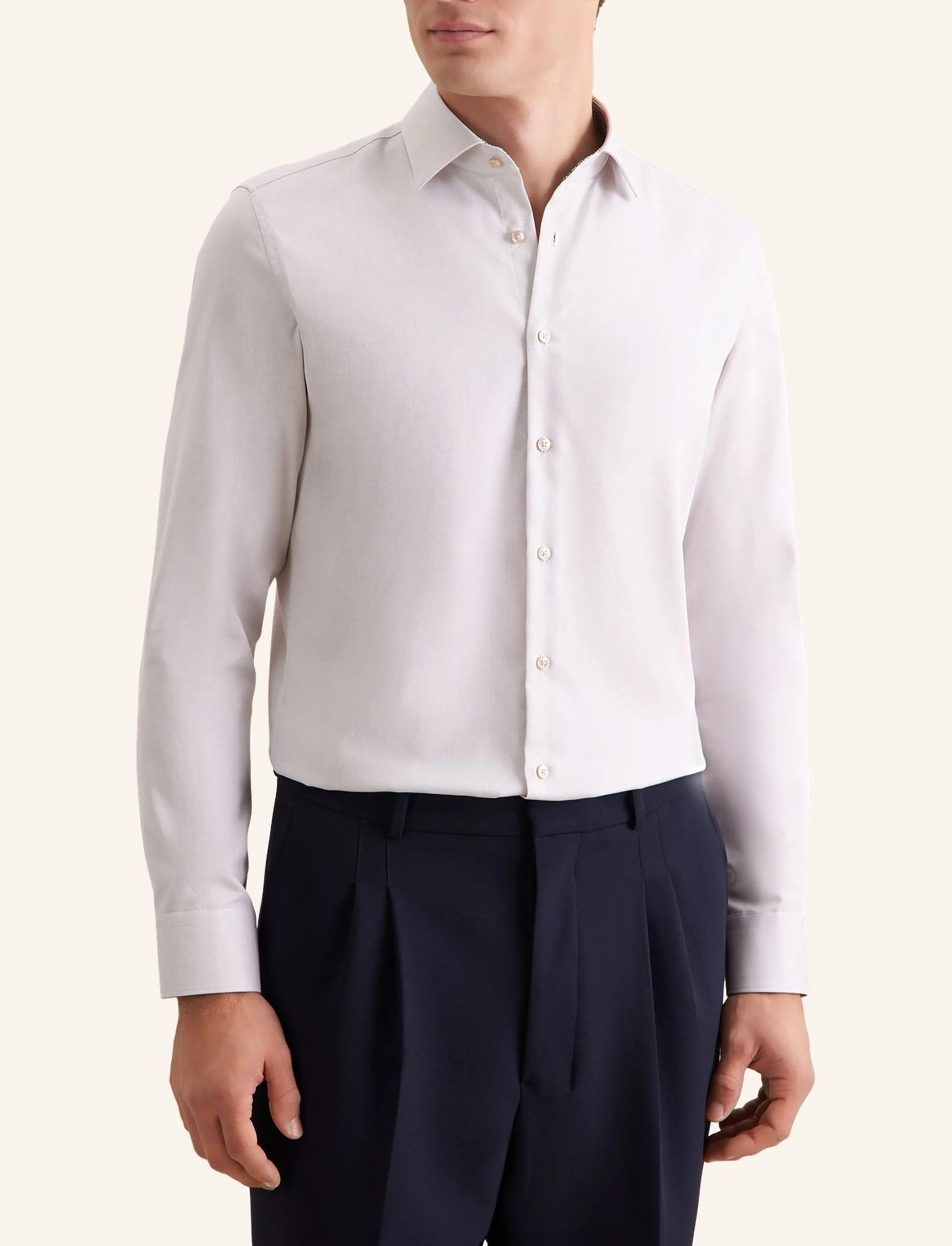 Seidensticker Business Shirt Slim, Mænd, Kent Krave Skjorte, Hvid, Str: 41