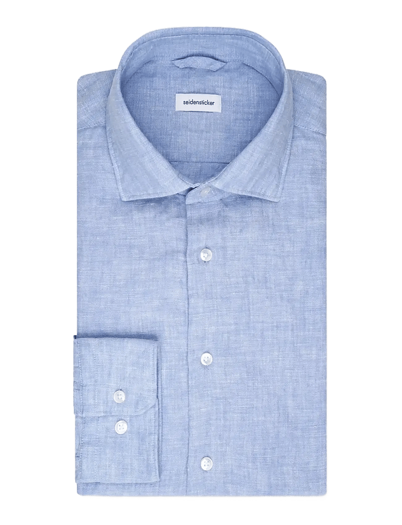 Seidensticker - Linen shirt Regular - hørskjorter - light blue - 2