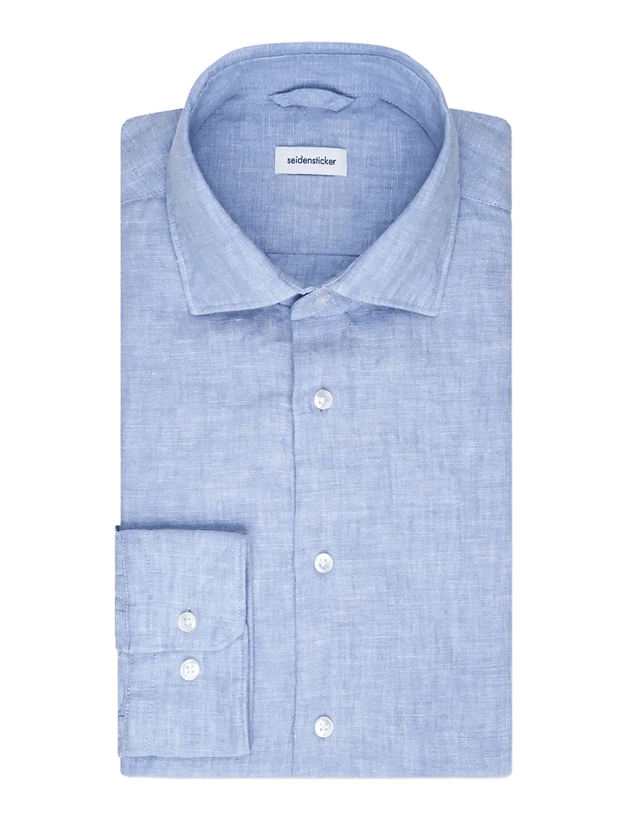 Seidensticker - Linen shirt Regular - linskjorter - light blue - 2