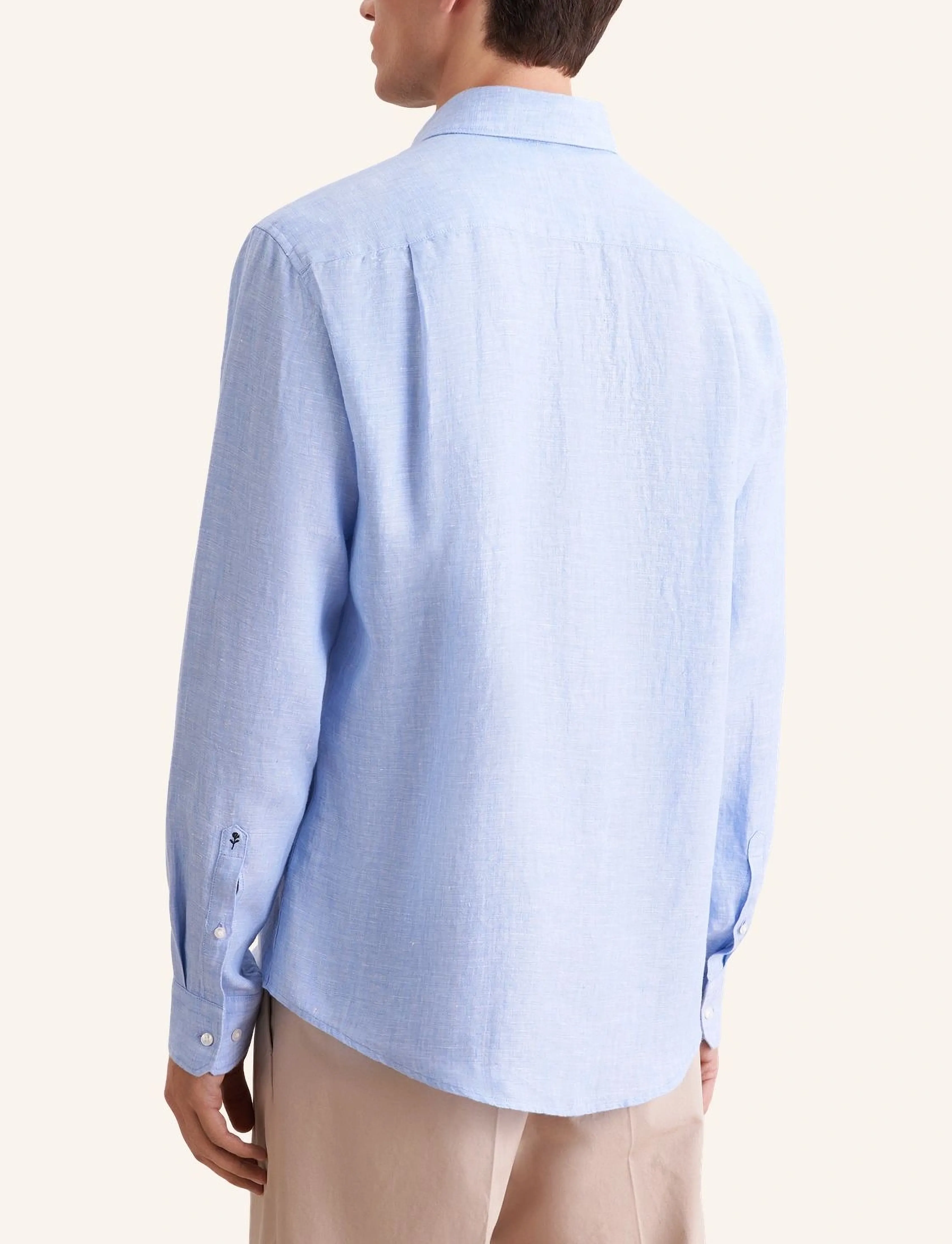 Seidensticker - Linen shirt Regular - linskjorter - light blue - 3