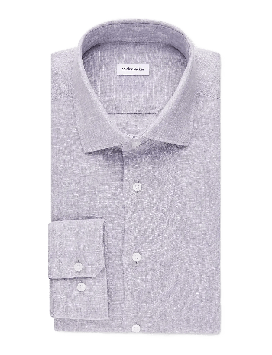Seidensticker - Linen shirt Regular - linneskjortor - light grey - 2