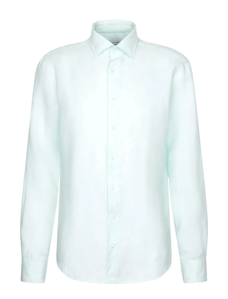 Seidensticker - Linen shirt Regular - hørskjorter - mint green - 1