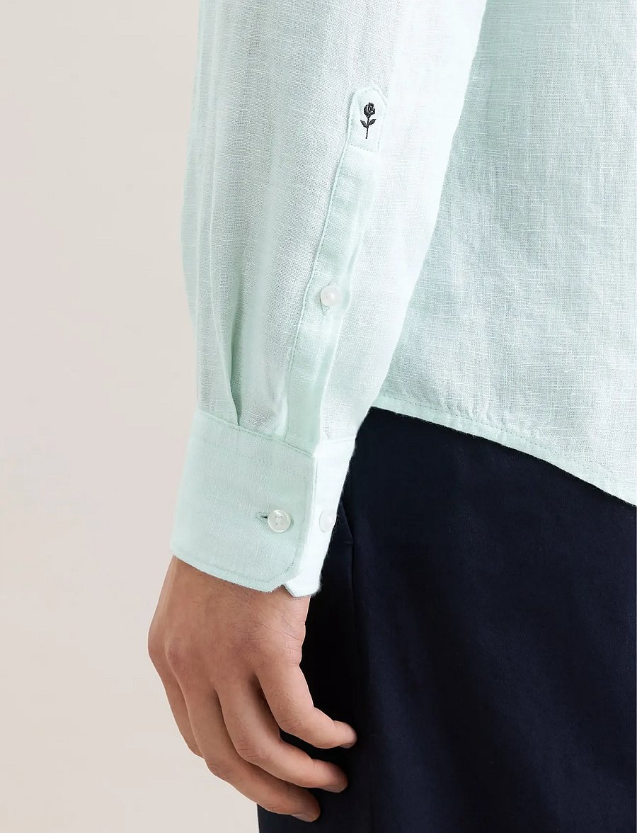 Seidensticker - Linen shirt Regular - linased särgid - mint green - 4