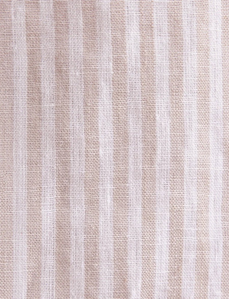 Seidensticker - Linen shirt Regular - stribede skjorter - beige - 5