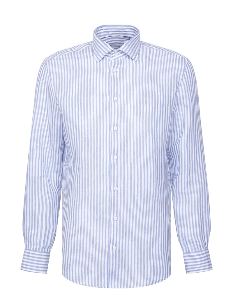 Seidensticker - Linen shirt Regular - hørskjorter - light blue - 0