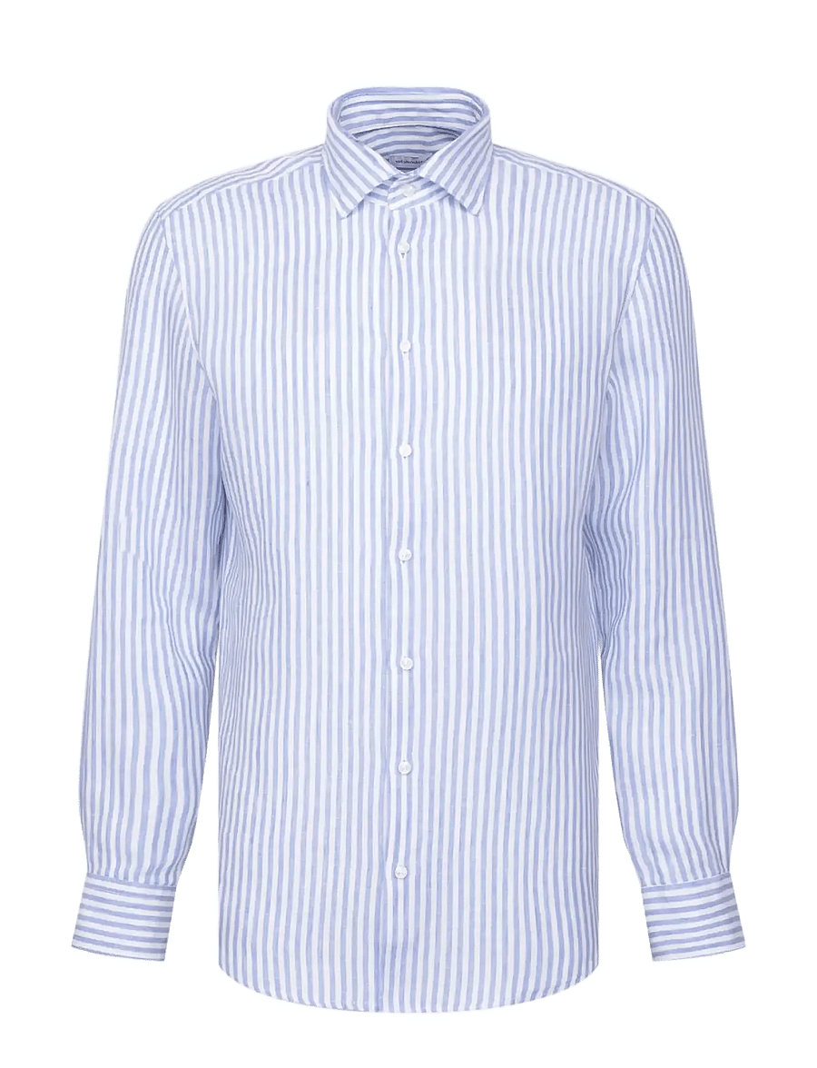 Seidensticker - Linen shirt Regular - triibulised särgid - light blue - 0