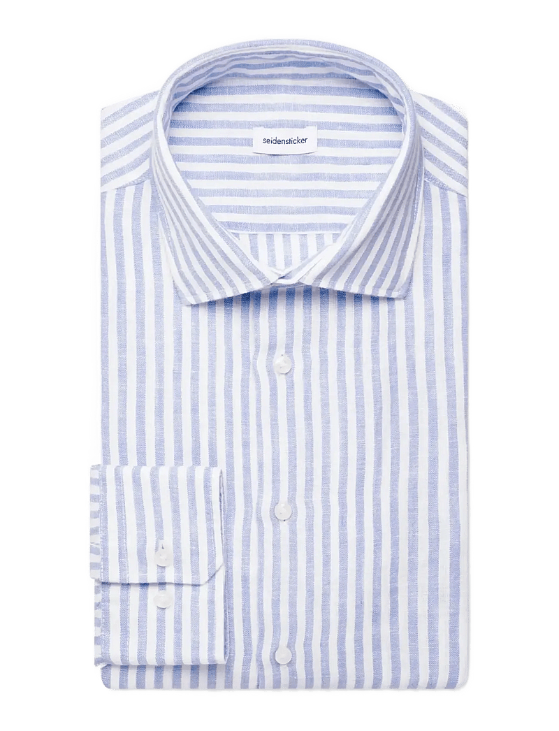 Seidensticker - Linen shirt Regular - hørskjorter - light blue - 1