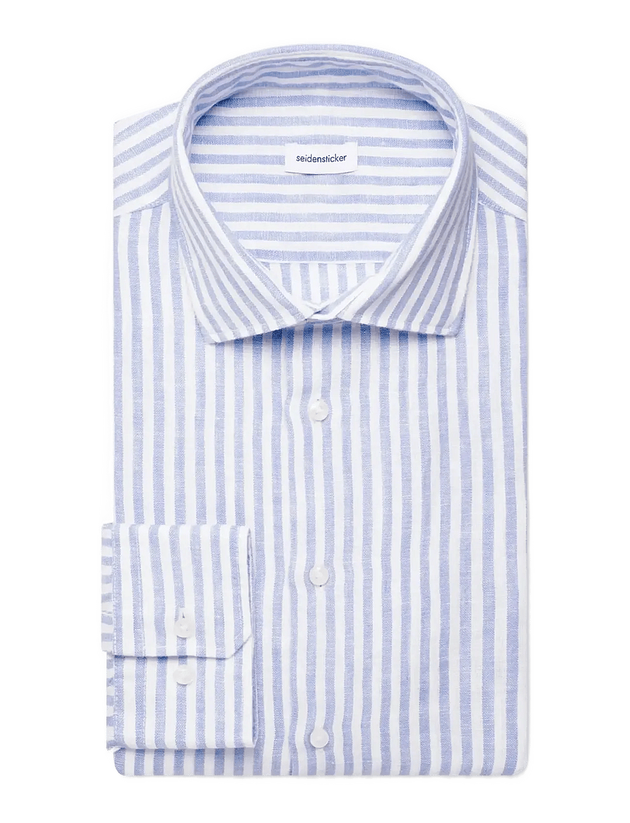 Seidensticker - Linen shirt Regular - triibulised särgid - light blue - 1