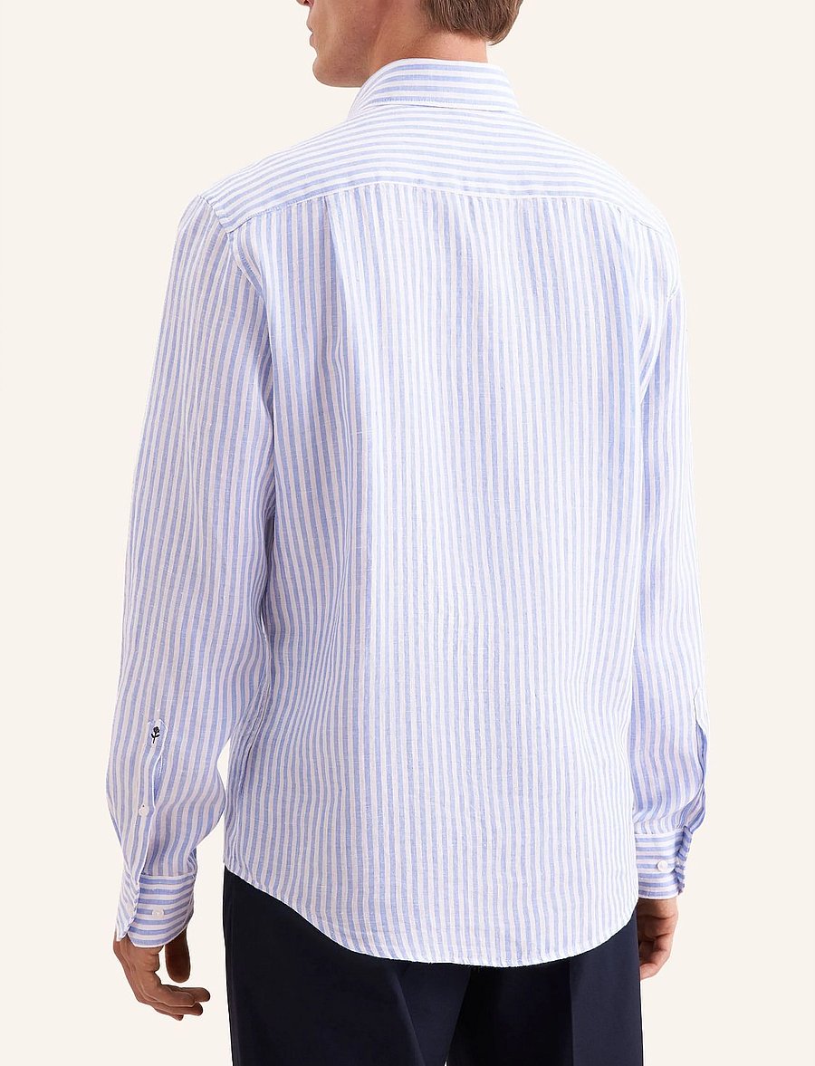 Seidensticker - Linen shirt Regular - gestreifte hemden - light blue - 2