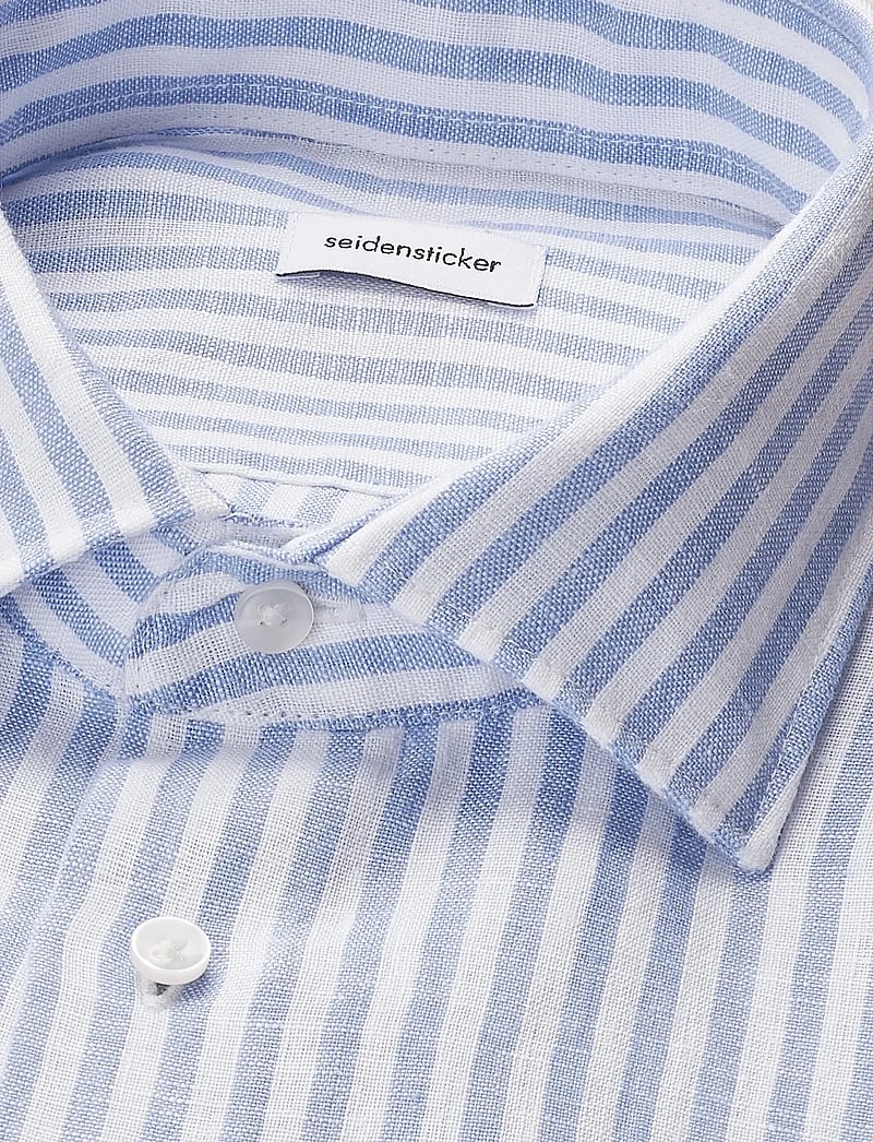 Seidensticker - Linen shirt Regular - hørskjorter - light blue - 2