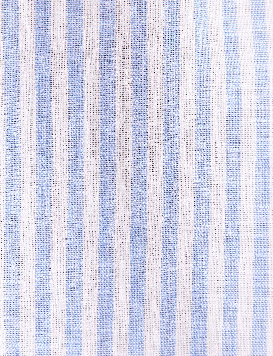 Seidensticker - Linen shirt Regular - gestreifte hemden - light blue - 5