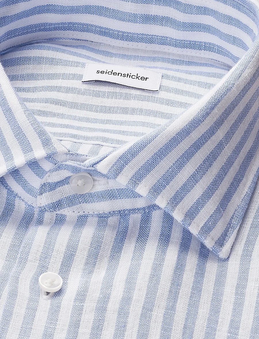 Seidensticker - Linen shirt Regular - triibulised särgid - light blue - 2