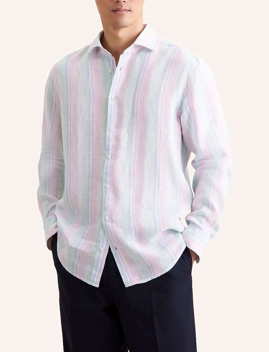 Seidensticker - Linen shirt Regular - linen shirts - mint green - 0