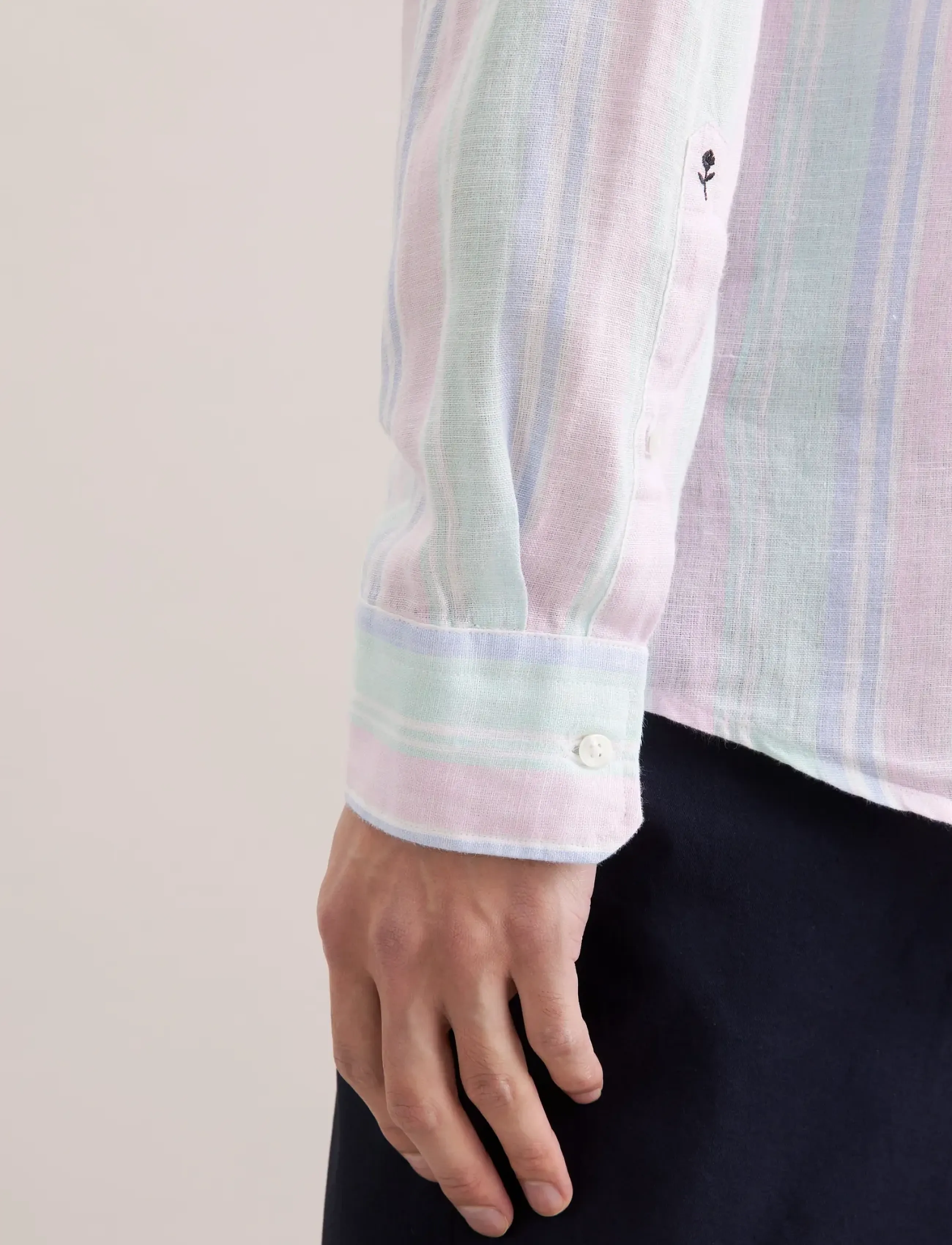 Seidensticker - Linen shirt Regular - hørskjorter - mint green - 4