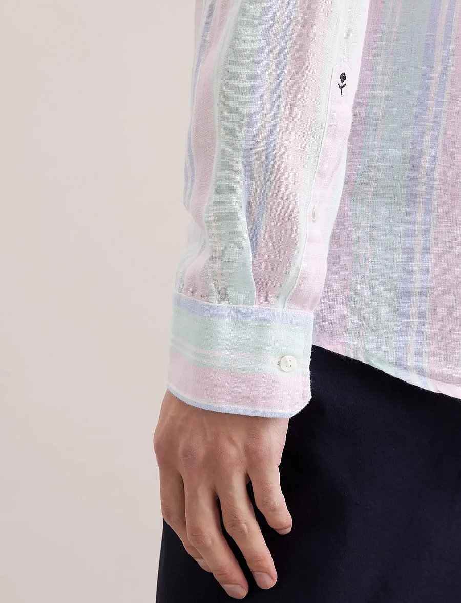 Seidensticker - Linen shirt Regular - linen shirts - mint green - 4