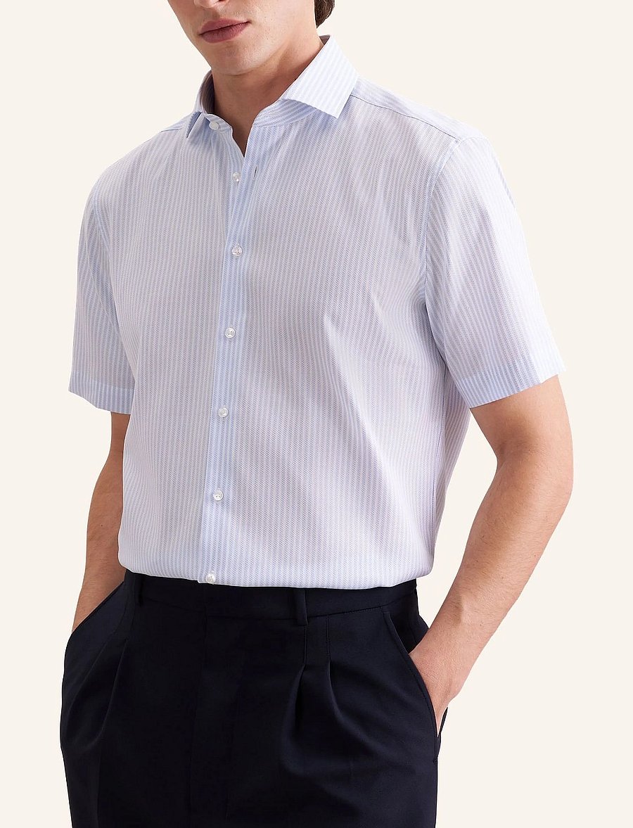 Seidensticker - Business shirt Regular - kurzarmhemden - light blue - 0