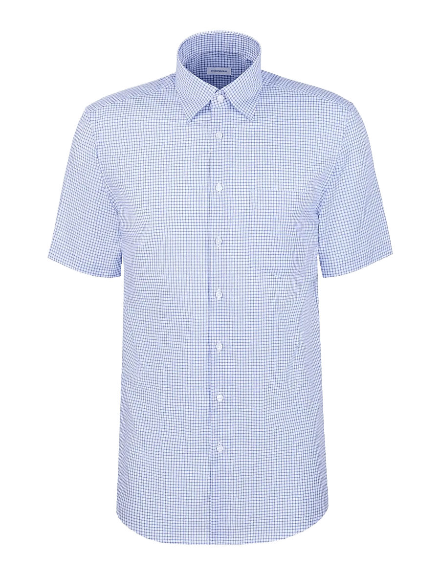 Seidensticker - Business shirt Regular - kortärmade skjortor - mid blue - 1