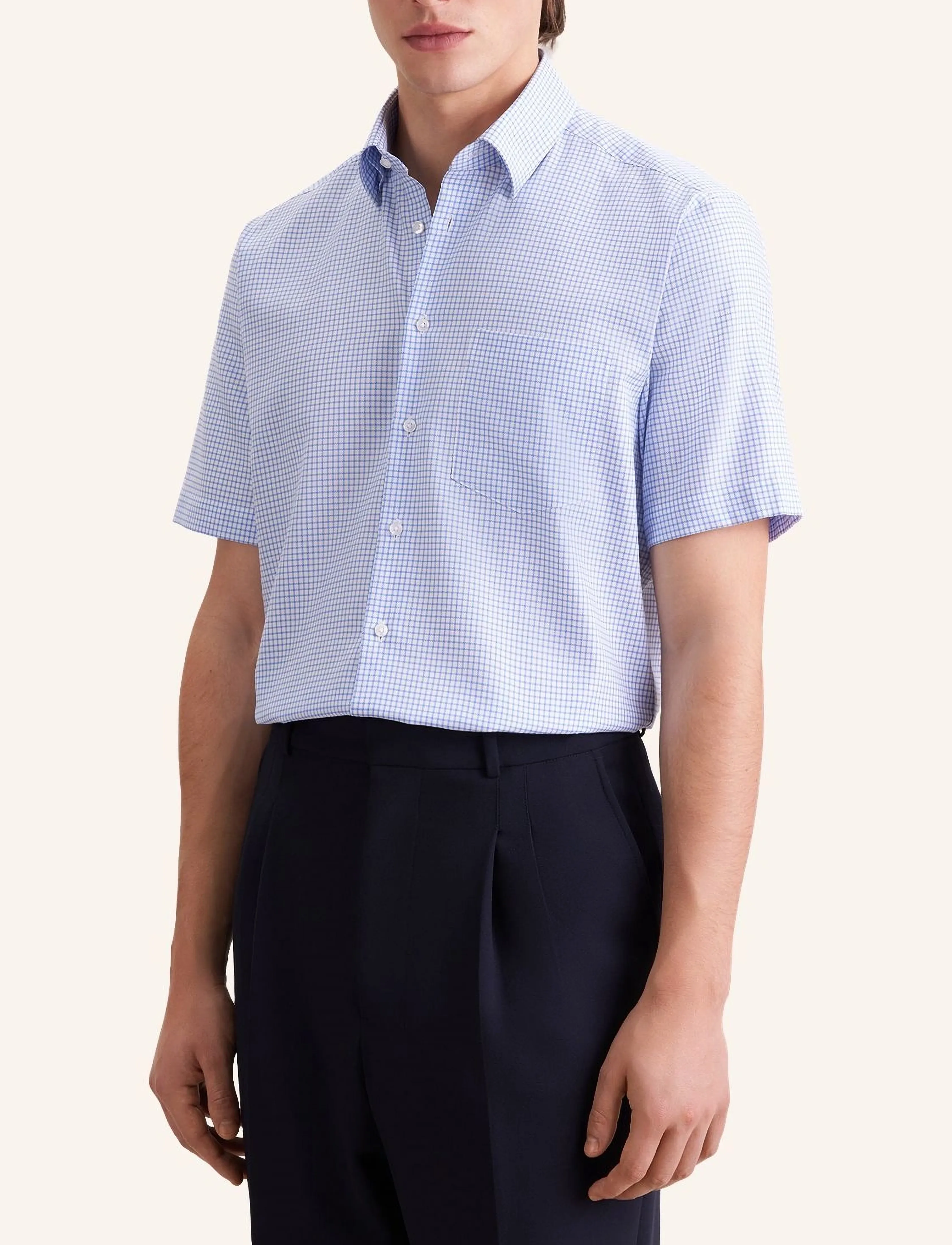 Seidensticker New B.D. 108 Covered 1/2 - Klær - MID BLUE / blue