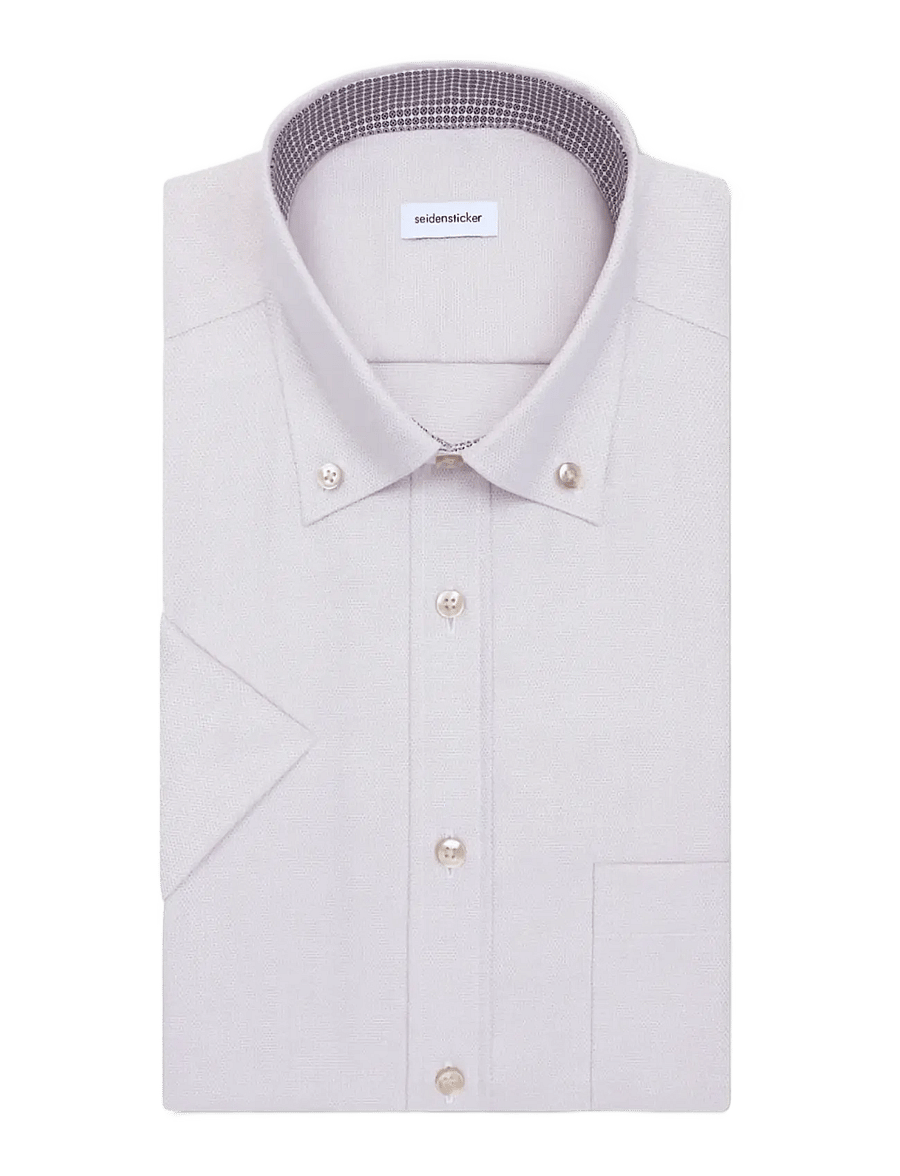 Seidensticker - Business shirt Regular - kurzarmhemden - beige - 2