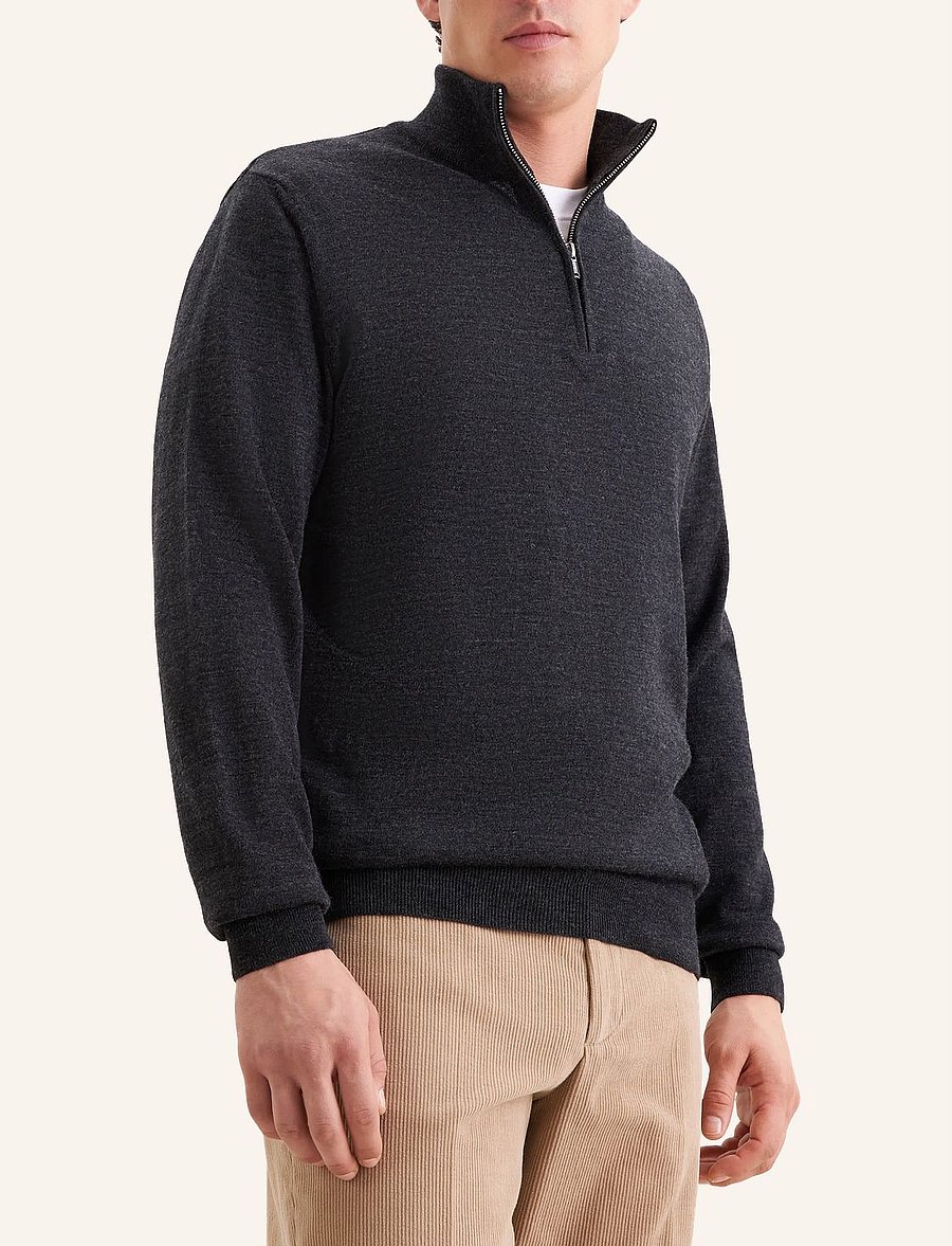 Seidensticker - Sweater knit Regular - pullover mit halbem reißverschluss - anthra mÉlange - 3