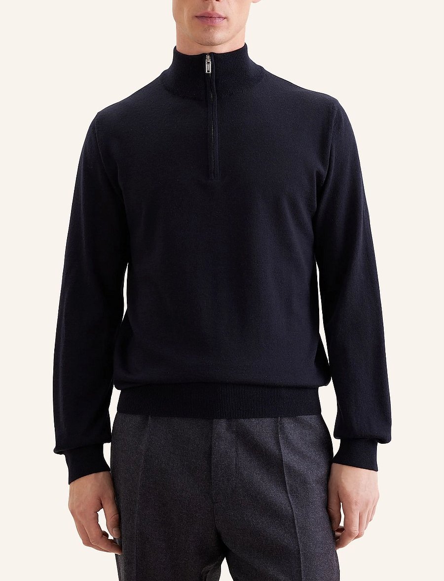 Seidensticker - Sweater knit Regular - pullover mit halbem reißverschluss - deep navy - 3