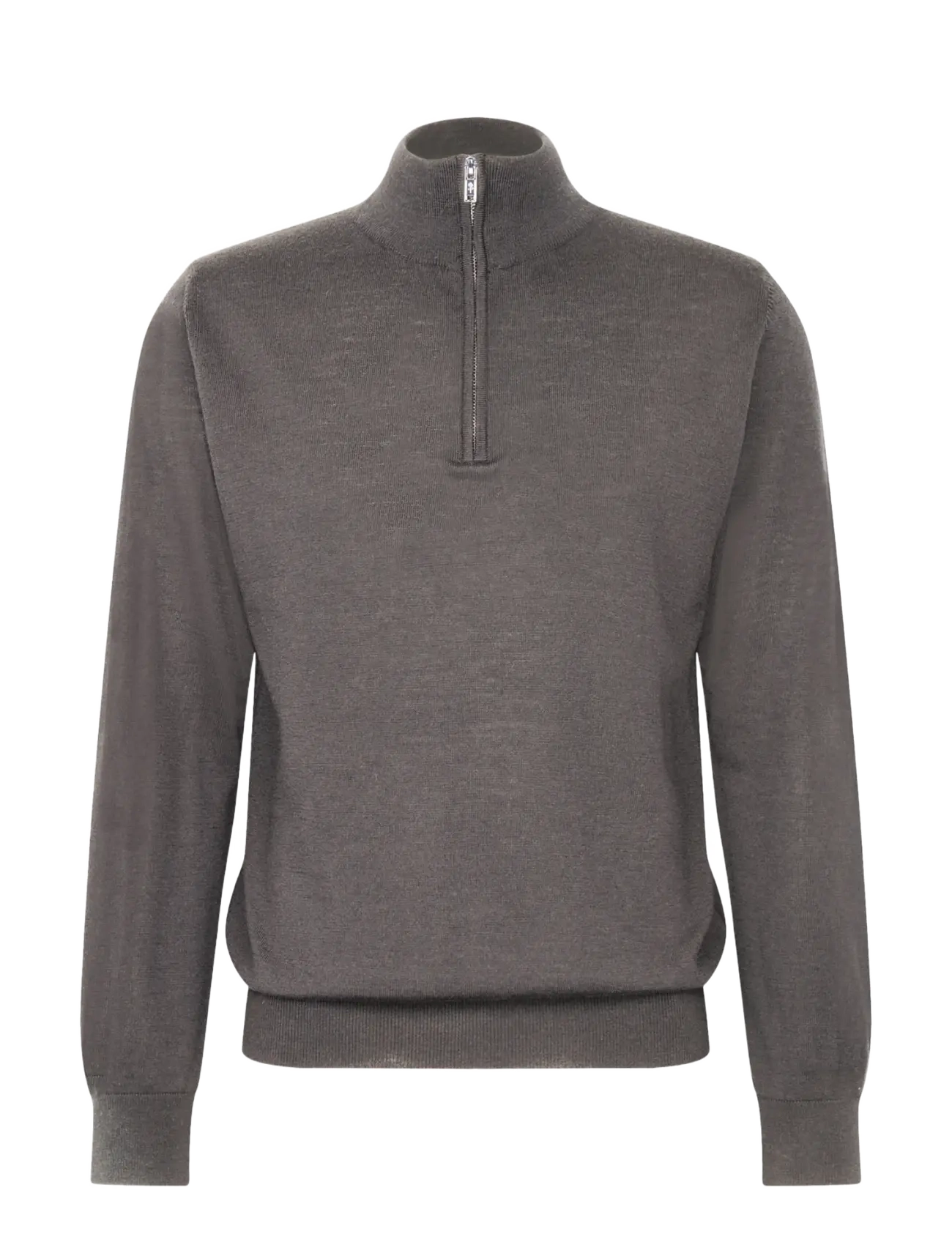 Seidensticker Sweater knit Regular - Halfzip strik - NOUGAT MÉLANGE / brown