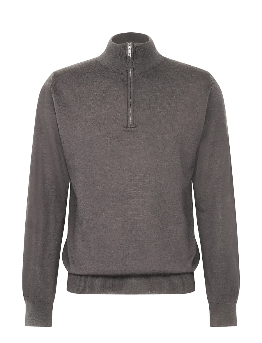 Seidensticker - Sweater knit Regular - pullover mit halbem reißverschluss - nougat mÉlange - 1