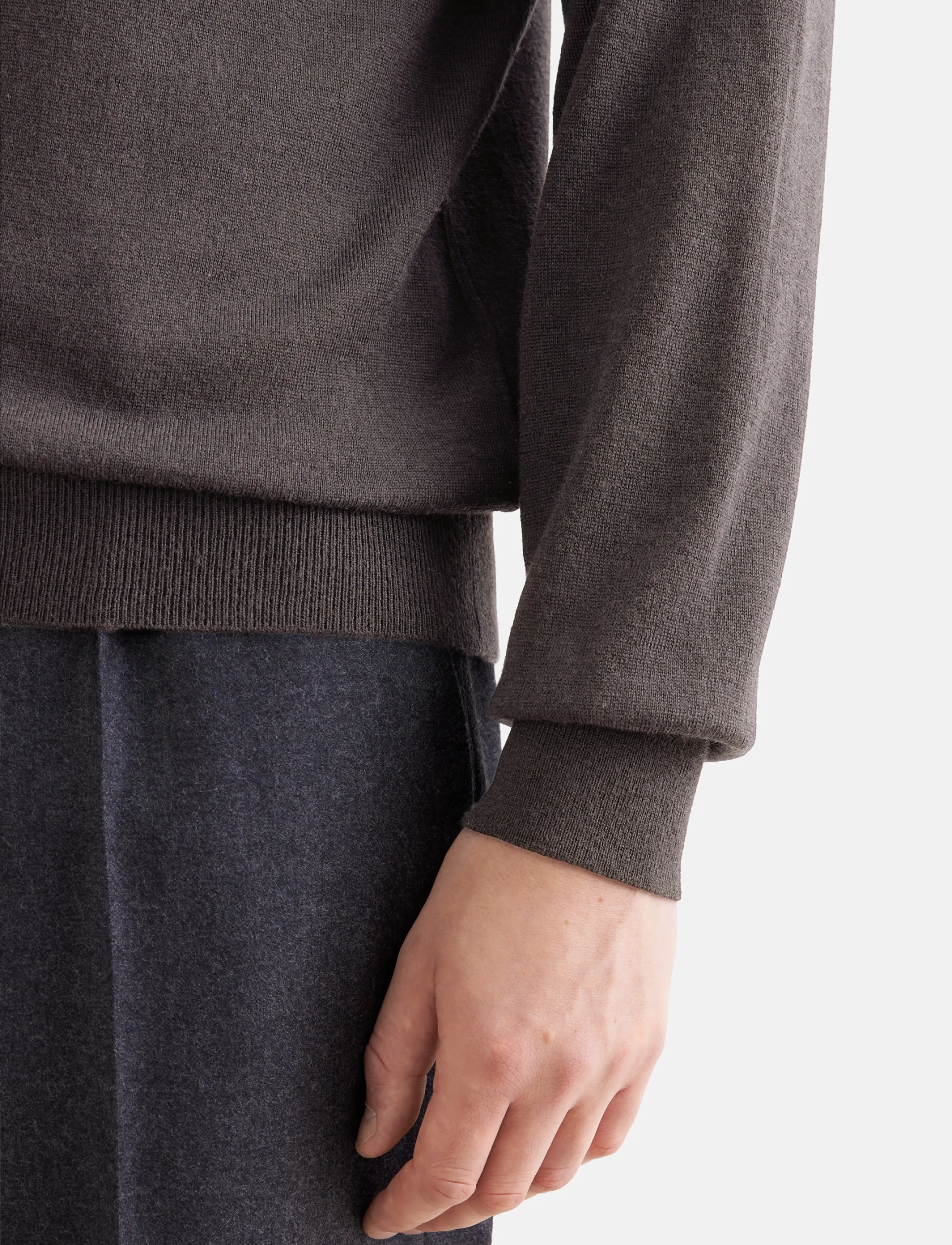 Seidensticker - Sweater knit Regular - pullover mit halbem reißverschluss - nougat mÉlange - 3