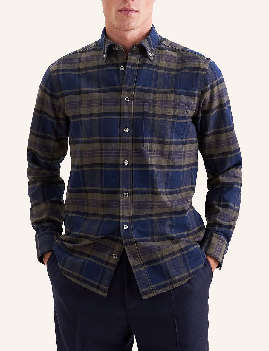 Seidensticker - Casual Shirt Regular - checkered shirts - dark olive - 4