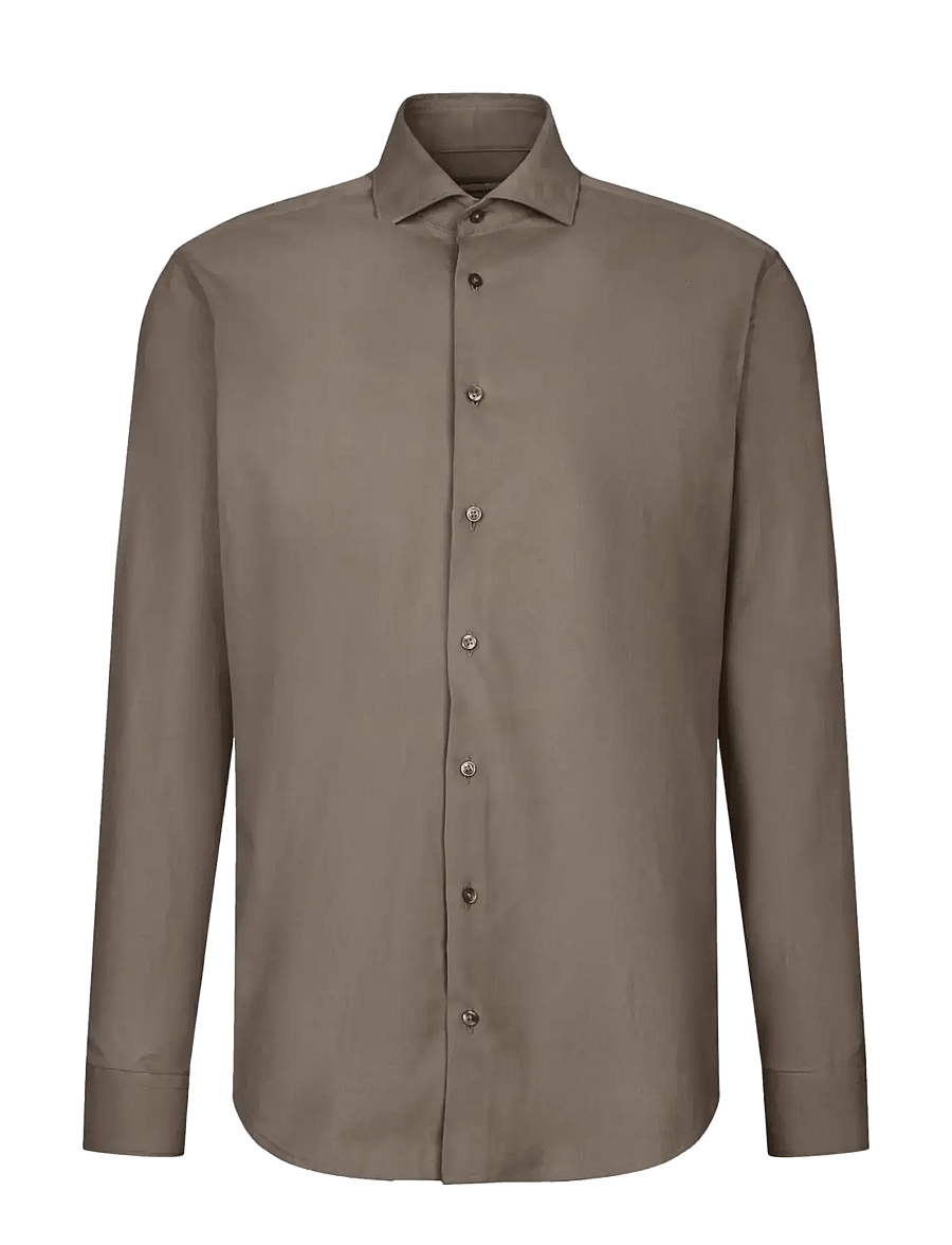 Seidensticker - Casual Shirt Regular - casual skjortor - brown - 0