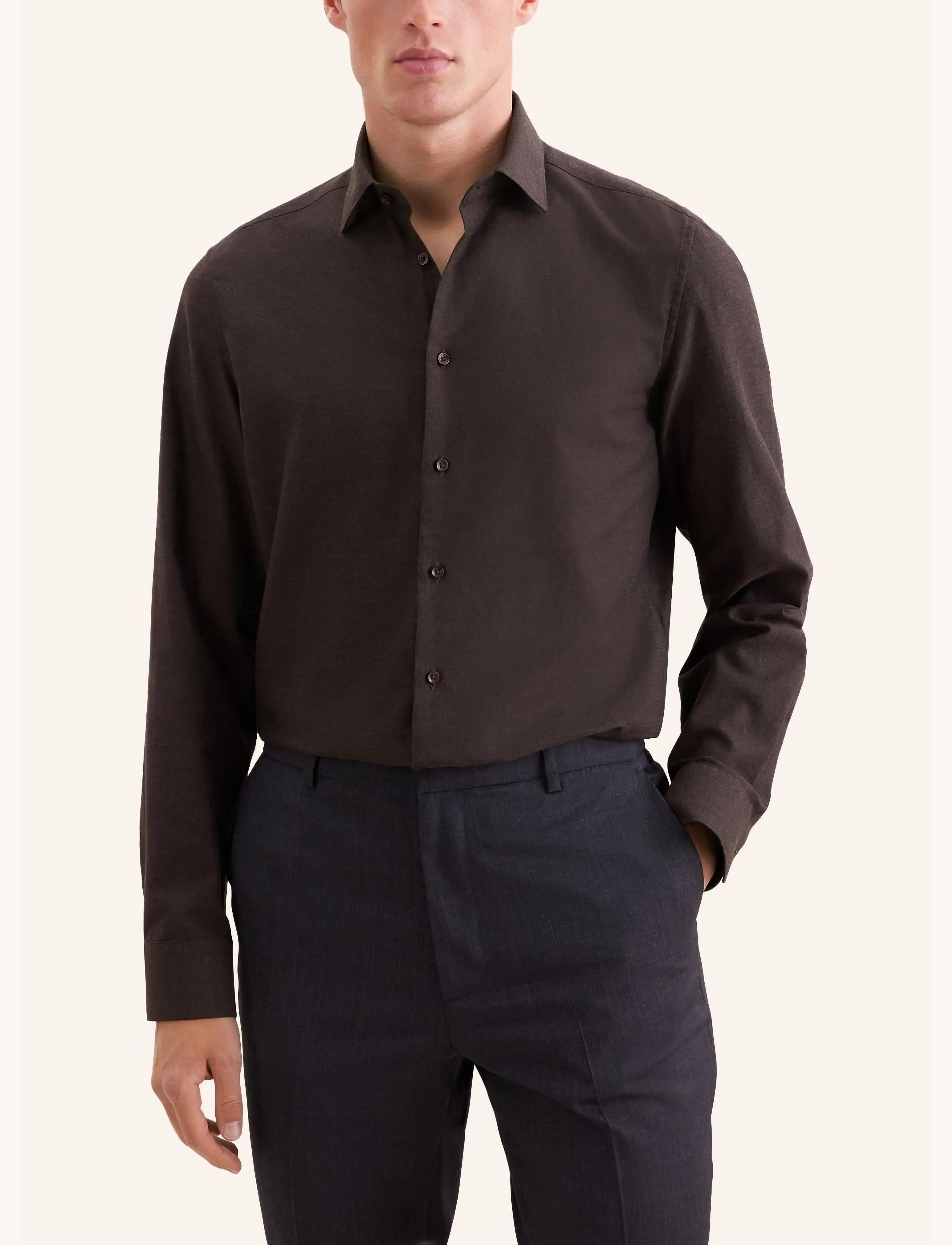 Seidensticker Business shirt Slim - Formelle Hemden - DARK BROWN / brown