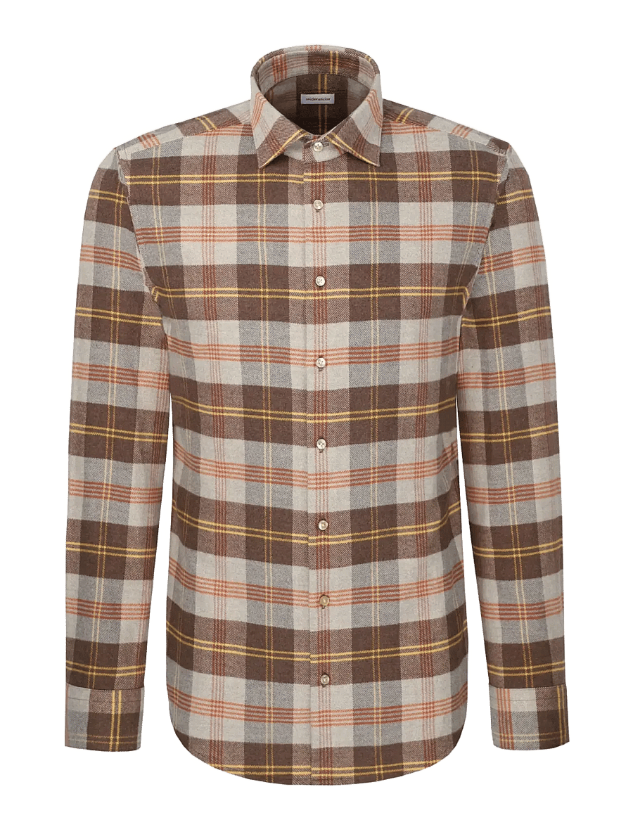 Seidensticker - Business shirt Regular - flanellskjortor - brown - 0