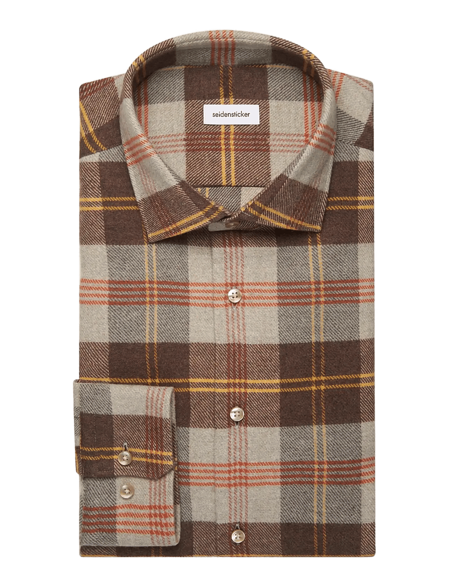 Seidensticker - Business shirt Regular - flanellskjortor - brown - 1