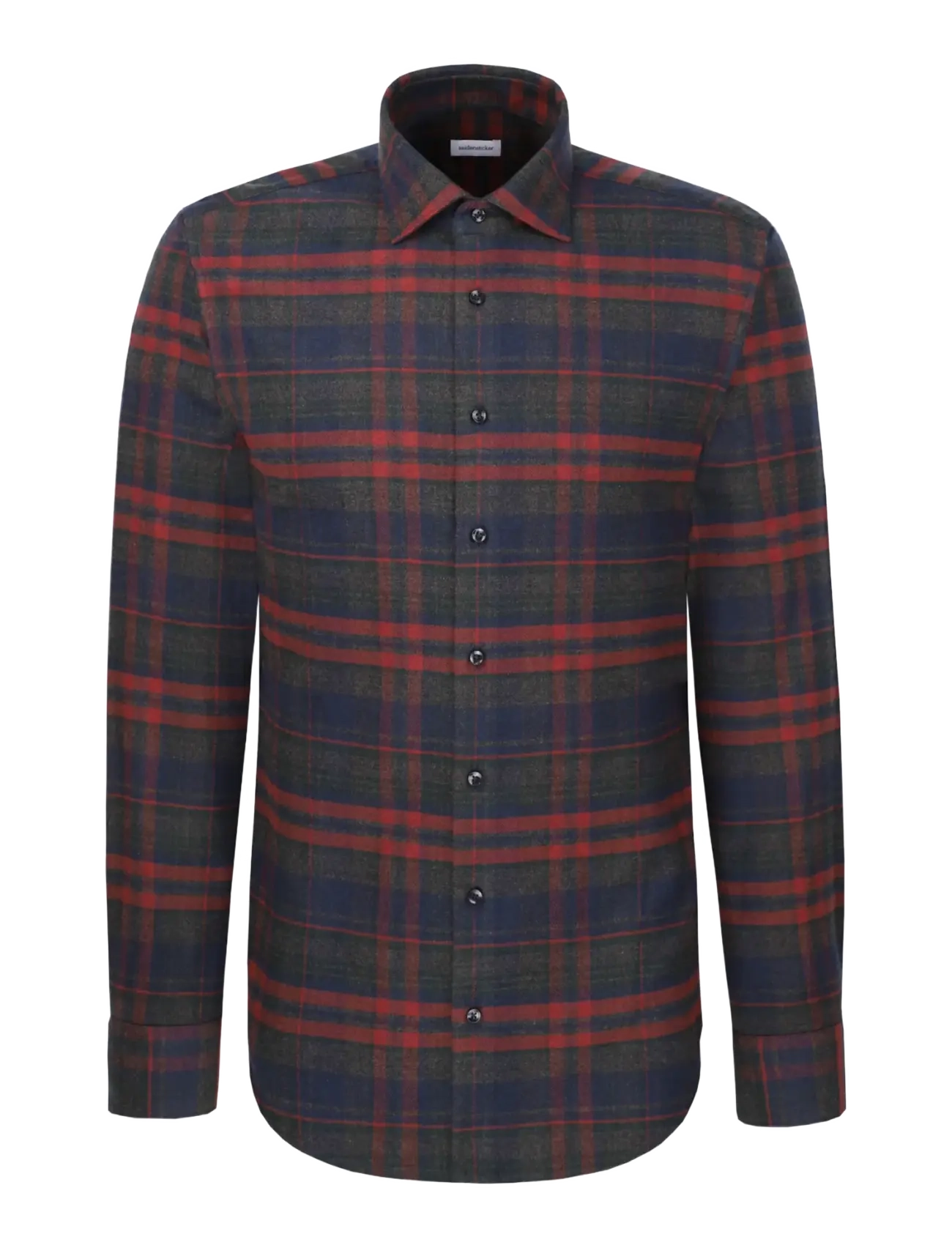 Seidensticker Business Shirt Regular, Herren, Kariertes Business Hemd, Burgunderrot, Gr: 40