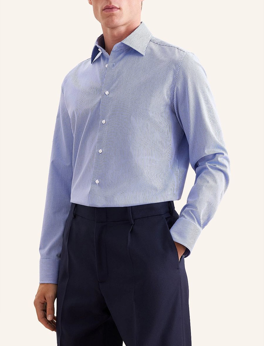 Seidensticker - Business shirt Slim - triibulised särgid - mid blue - 0