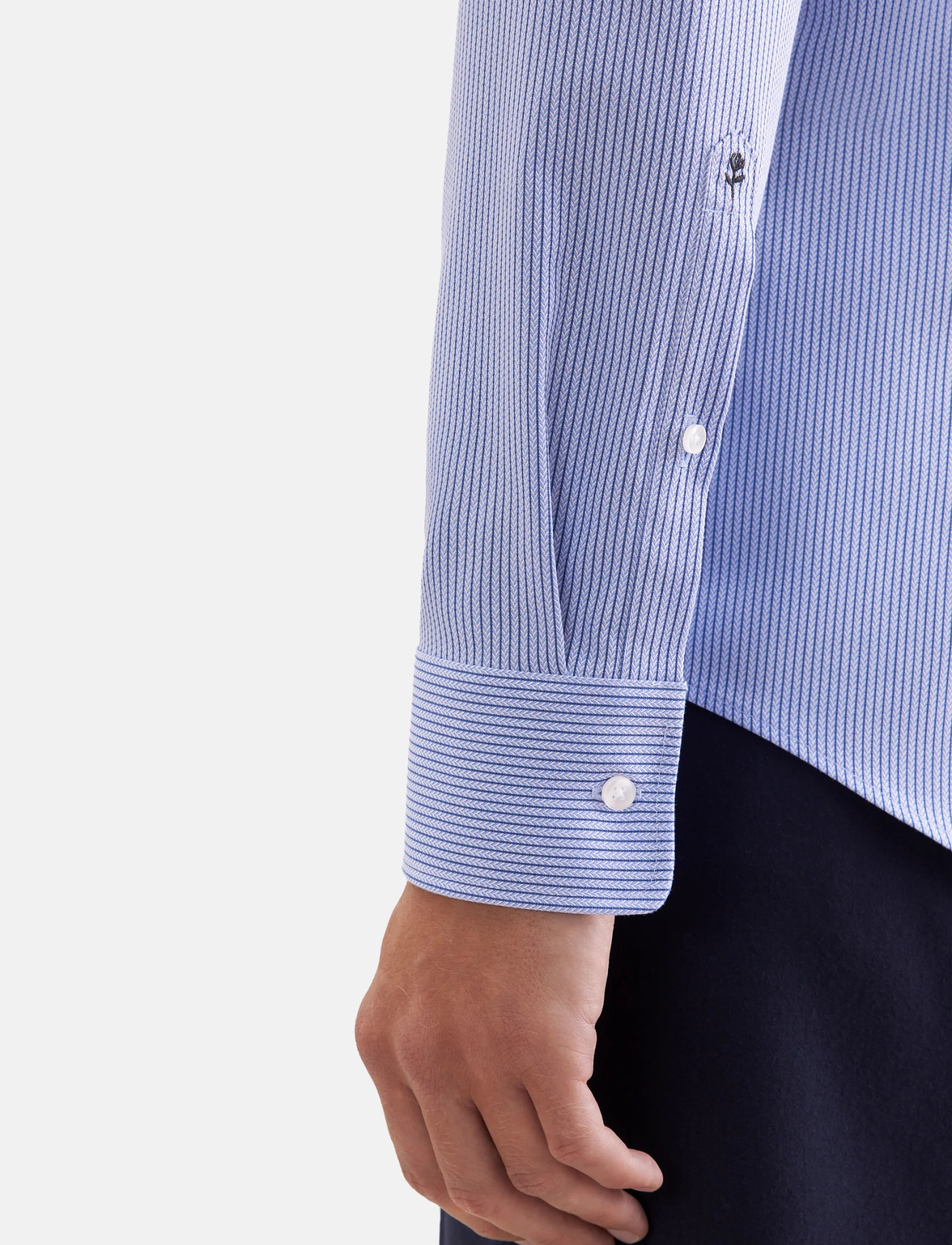 Seidensticker - Business shirt Slim - triibulised särgid - mid blue - 4