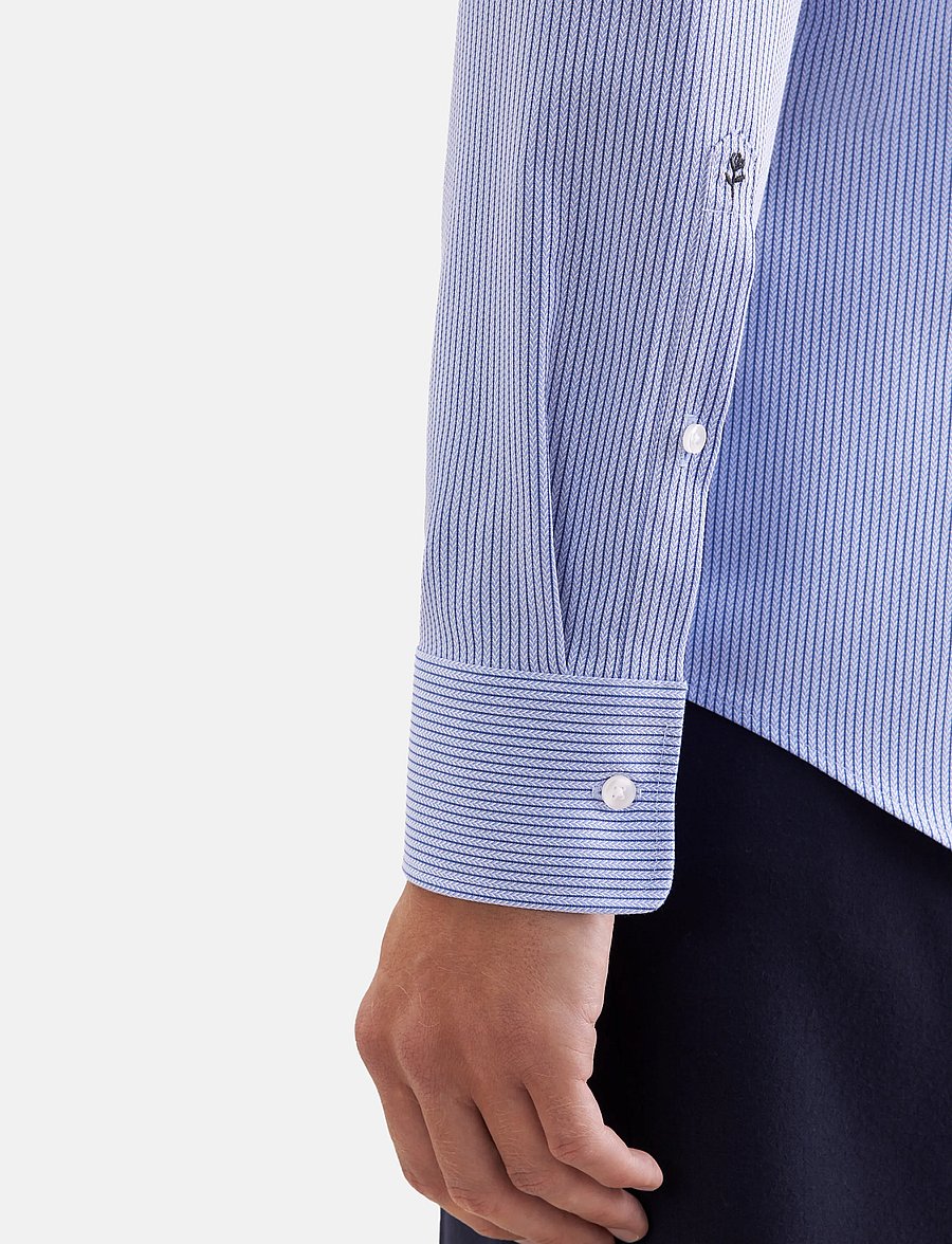 Seidensticker - Business shirt Slim - triibulised särgid - mid blue - 4