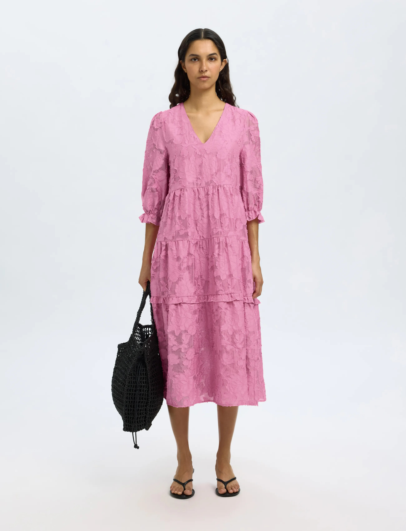 SELECTED Slfsadie 3/4 Midi Dress midiklänningar dam – bild 9